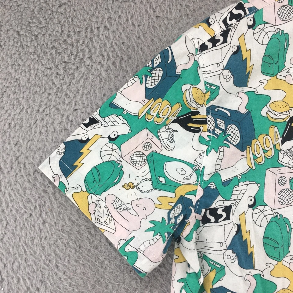 Divided by H&M Short Sleeve Dress Shirt Mens S Multicolor Collared Button Up - Image 3 of 4