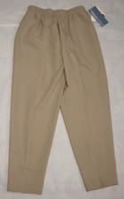 Vintage SHERIDAN SQUARE womens khaki polyester pull on pants size 12 USA NWD