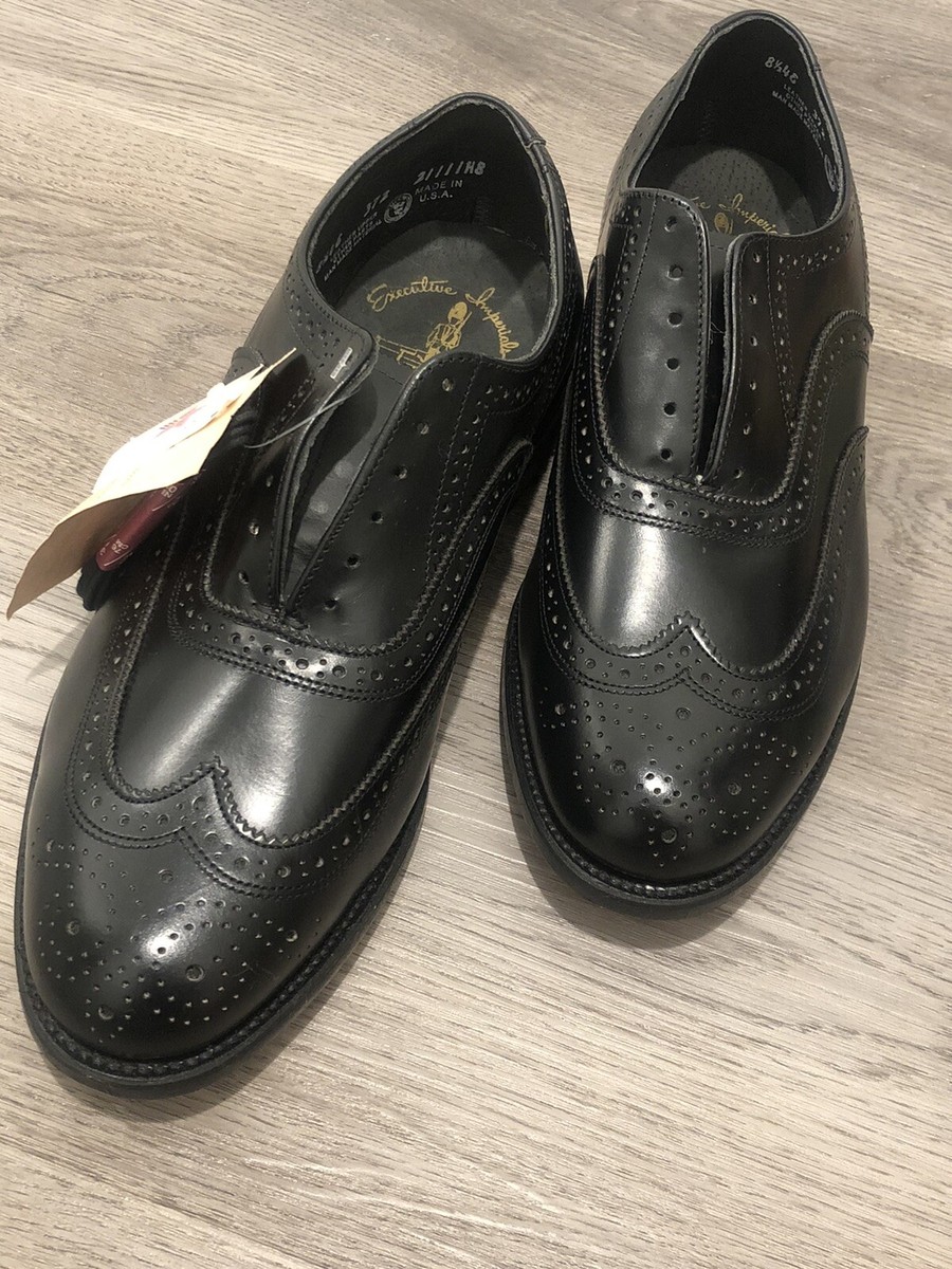 Executive Imperial By Mason Vintage Wingtip Brouge Black Men Dress Shoes 