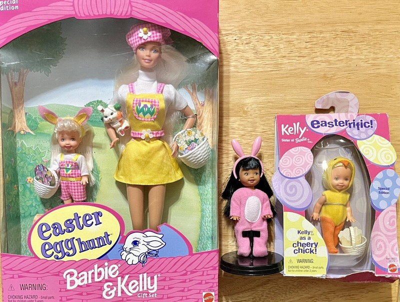 Easter Egg Hunt Barbie Kelly 1997 Easterrific Cheery Chick Funny Bunny 2000 Lot