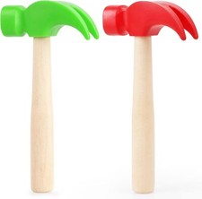 2 Pack Wooden Hammer Toys Simulation Hammers Maintenance Tools Educational Toys