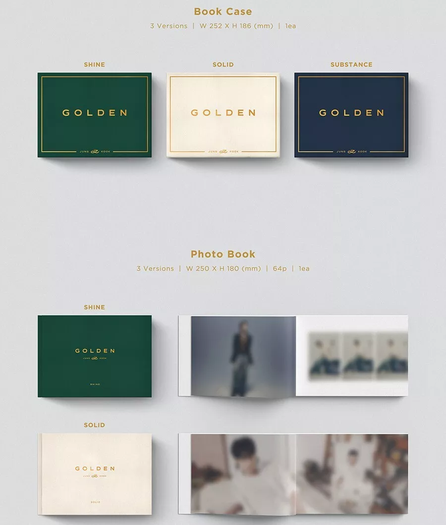 JUNGKOOK GOLDEN Album 3 Ver SET+WEVERSE/3CD+QR Card+4P.Book+