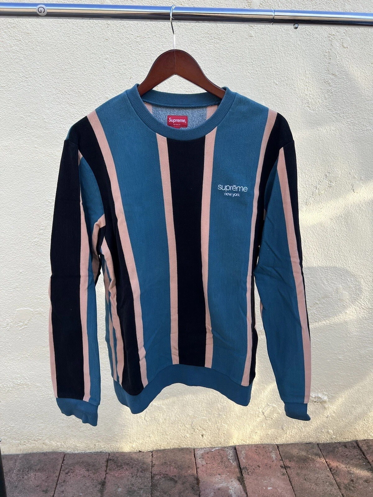 Sweat shirt rayé lambrissé Supreme taille M
