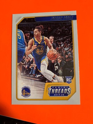 2019-20 PANINI THREADS JORDAN POOLE ROOKIE CARD CLEAN WARRIORS ~ #89