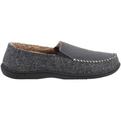 Acorn Men's Crafted Moc Slippers Suede and Faux Wool, Ash, Medium A19016ASHMM