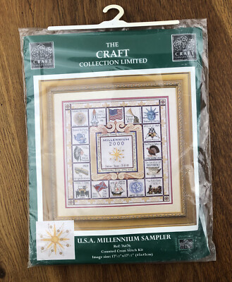 1999 The Craft Collection Limited Cross Stitch Kit USA Millennium Sampler 76476