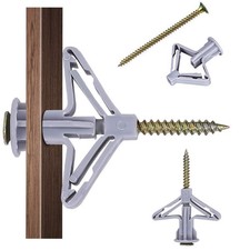 Hollow-Wall Anchors, Drywall Anchor kit with Screws, 100PCS, Gray