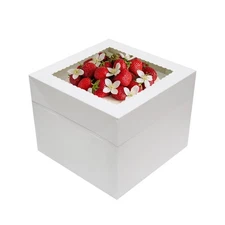 20pcs Cake Boxes 10 inch 10x10x8 Inch Bakery Boxes with Window Cajas Pasteles...