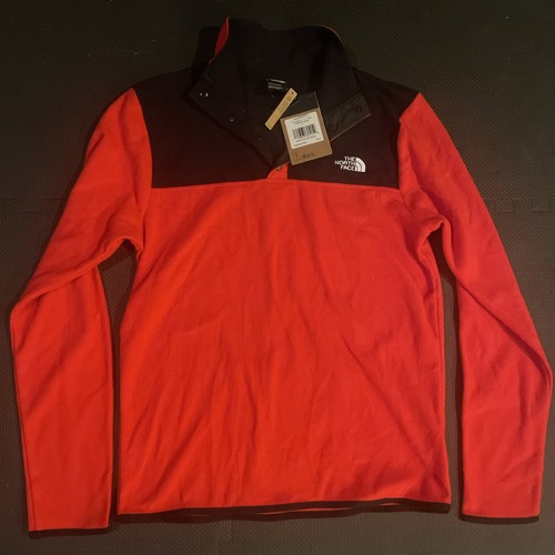 The North Face TKA Glacier Snap-Neck Jacket Men's Red Pullover, Size S