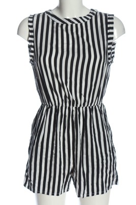 H&M Kurzer Jumpsuit Damen Hose Gr. DE 36 schwarz-weiß Casual-Look
