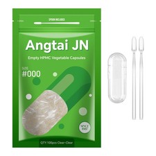 Capsules Size 000 Vegan Empty Plant Based Clear 100 Count Gluten Free, Non-GM...