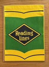Reading Lines Railroad Banner Flag 14.5 x 10.5 inches for RR Train Room Man Cave
