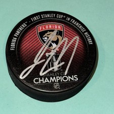 JOSH MAHURA Signed Panthers 2024 STANLEY CUP CHAMPS Puck Beckett (BAS)