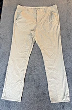 Weatherproof Vintage Pant Men's 38x34 Tan Nylon Slash Pockets Belt Loops Zip Fly