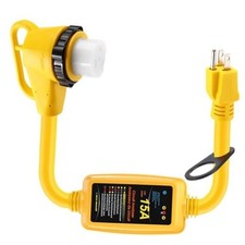 50 Amp to 110 RV Adapter with Surge Protector 5-15P to 34.6 Inch 5-15P/SS2-50R