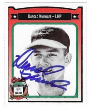 DAROLD KNOWLES 1991 CROWN AUTOGRAPHED SIGNED # 244 BALTIMORE ORIOLES