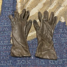 Women  s Brown Leather Gloves Made In Italy 6.5