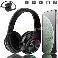 2026 Wireless Bluetooth Over-Ear Stereo Headphones LED Headset Noise Cancelling