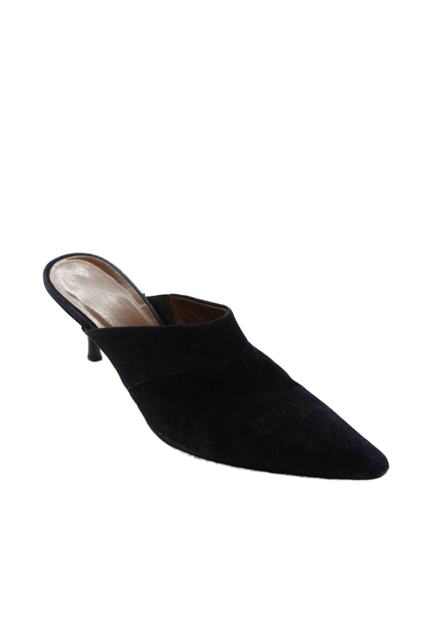 Donald J Pliner Womens Suede Pointed Toe High Heels Mules Shoes Black Size 7.5MFree Shipping in US $100+ Orders | $6.95 Orders Below