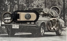 Two Genuine Volkswagen Keyrings Keychain Golf Passat Polo Tiguan Touareg VW AKL