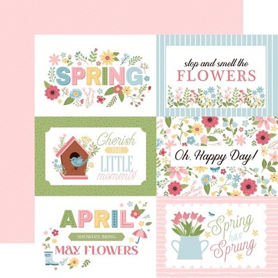 Echo Park In Full Bloom Cardstock 12X12-6x4 Journaling Cards