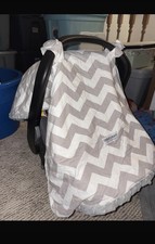 Carseat Canopy Gray White Chevron Infant Car Seat Cover