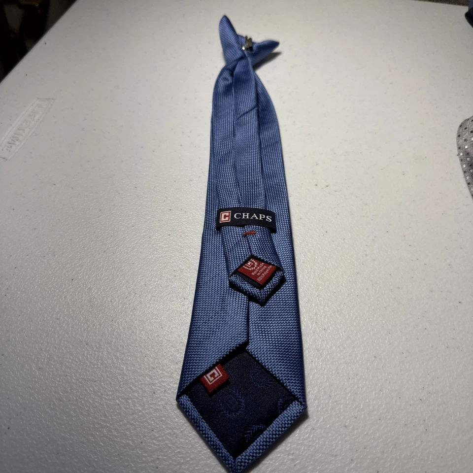 Gravata masculina clipe de seda azul skinny 15 longa 2,75 de largura - Imagem 2 de 4