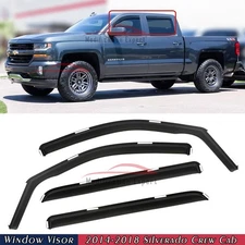 For 2014-2018 Silverado Crew Cab In-Channel Rain Guards Window Visors Vent Shade