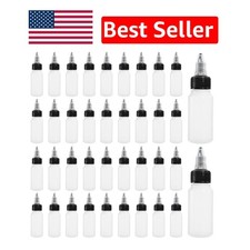 Durable 1oz Empty Plastic Bottles - 40 Pack with Twist Cap, BPA-Free  Reusable