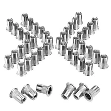 WORKPRO 50Pcs Rivet Nuts, 1/4”-20 Stainless Steel Rivnut, 1/4”-20, Silver 