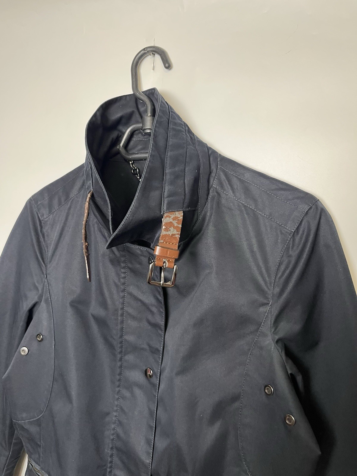 Women’s Light Trench Coat GIMO’S Zip Up Navy Blue Size 44