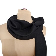 100 Cashmere Fringe Scarf Wrap Black Made in Scotland Luxury Classic
