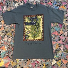 Vintage Puget Sound T-Shirt Men’s Medium Blue/grey Washington Seattle PSI SHIRT