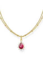 Thomas Sabo KE2294-995-10-L45V Vergoldete Kette Mit Rotem Vintage Romance Anh...