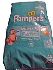 Baby Diapers Pampers Baby Dry Day  Night Diapers 44 Count Size 1 8-14 Ib