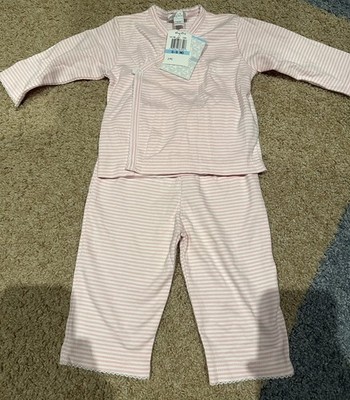 Kissy Kissy Pink and White striped 2-piece set.   6-9 Months. 100% Pima Cotton