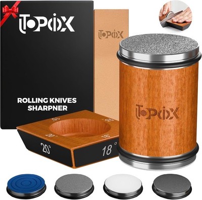 Rolling Knife Sharpener Kit   4 Angles (15°,18°,20°,22°)   Includes Diamond, Cer