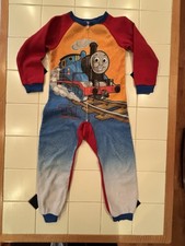 Thomas & Friends Red One Piece Pajamas Full Zip Size 7 *Vintage