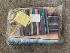 Vintage 1950  s Handwoven Mexican Indian Rug New Saltillo serape-style Table