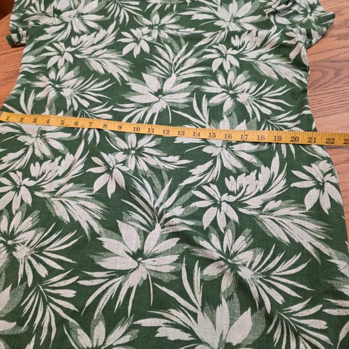 Denim & Co. Women's Green Floral Midi Dress Stretch Short Sleeve Size LP - Picture 7 of 11