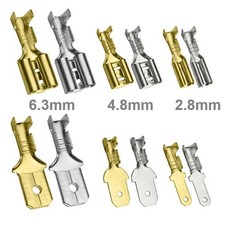 Male Female Brass 2.8/4.8/6.3mm Spade Terminals Crimp Electrical Wire Connectors