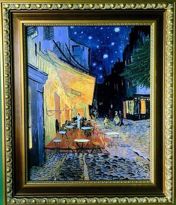 Vincent Van Gogh  Cafe Terrace At Night Repro Canvas Painting Wall Art 22 x26 