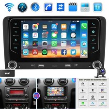 DAB+ Carplay Android 14 Autoradio GPS Navi Rückfahrkamera Für Audi A3 S3 RS3 8P