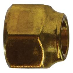 10047 Extra Heavy Hex Short Forged Nut, 3/8 in SAE 45 deg Flare, Brass (3 Pack)