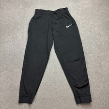 Nike Track Pants Kids X Large Black Y2K Swoosh Baggy Fleece Joggers Youth
