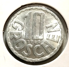 1969   AUSTRIA  10  Groschen  Coin -  KM#2878 - Combined Shipping (IN#16766)