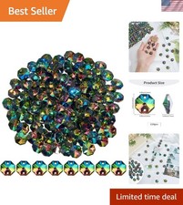 120Pcs Colorful 14Mm Octagonal Crystal Beads 2 Holes Glass Octagon Prism Beads