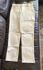 Quince beige Ponte Pants Stretch Straight Leg Faux Pockets - Medium Petite 27"