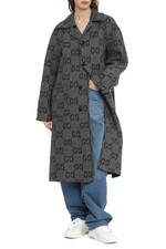 NWT Gucci GG Reversible Coat Wool Monogram Gray Women’s Size 40 IT / S
