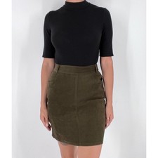 Vintage French Laundry Olive Green Soft High Rise Skirt Size Small